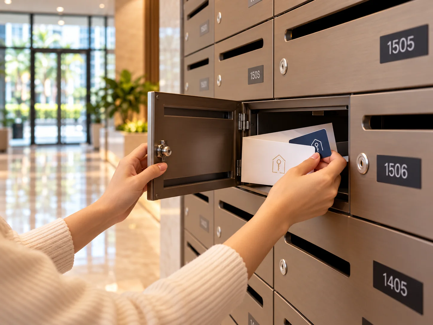 Bước 2 check-in căn hộ: lấy thẻ thang máy